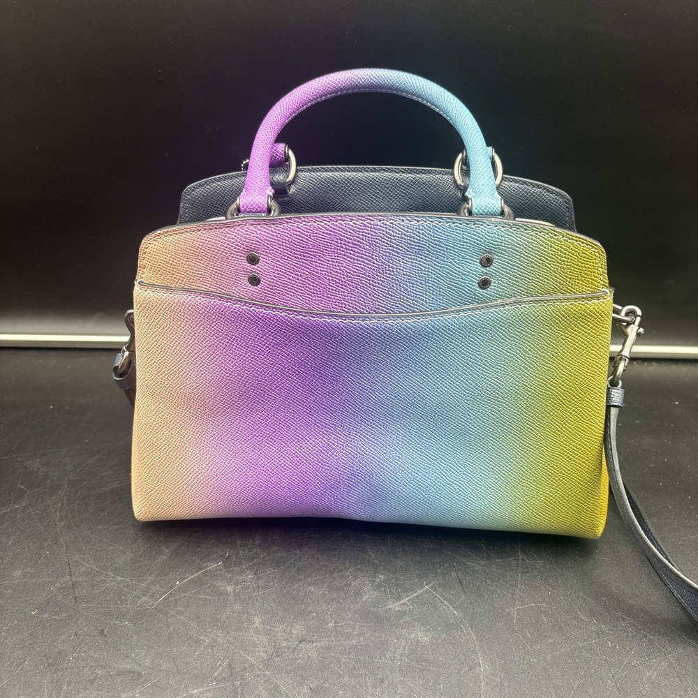 Coach Mini Lillie Carryall Rainbow Ombré Satchel 10"x7" No. A2080-91055 Purple - Picture 6 of 12